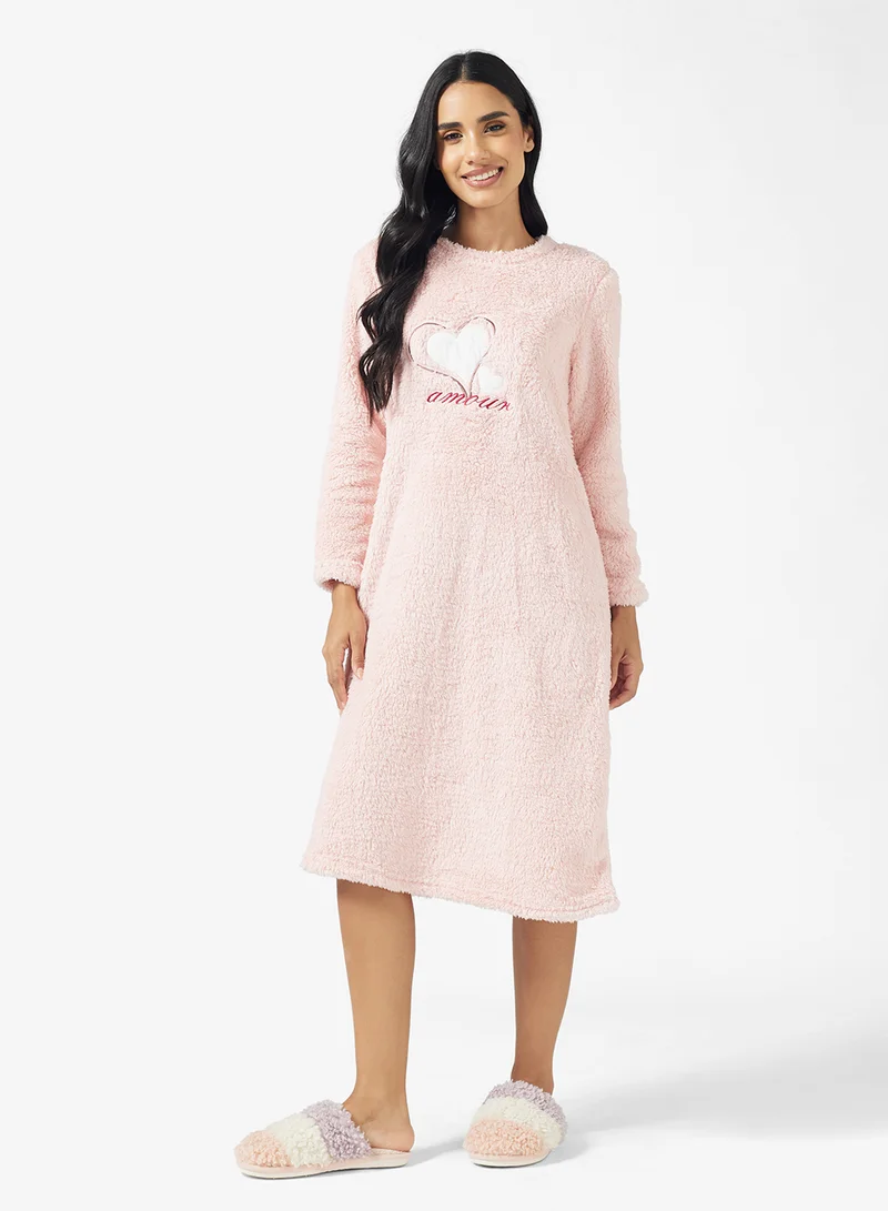 جينجر Cozy Fleece T-shirt Dress