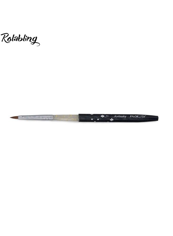 Rolabling Size 2 Black 100% Kolinsky Sable Acrylic Nail Art Brushes Uv Gel Nail Painting Pen Brushes (Size 2) - Image 3