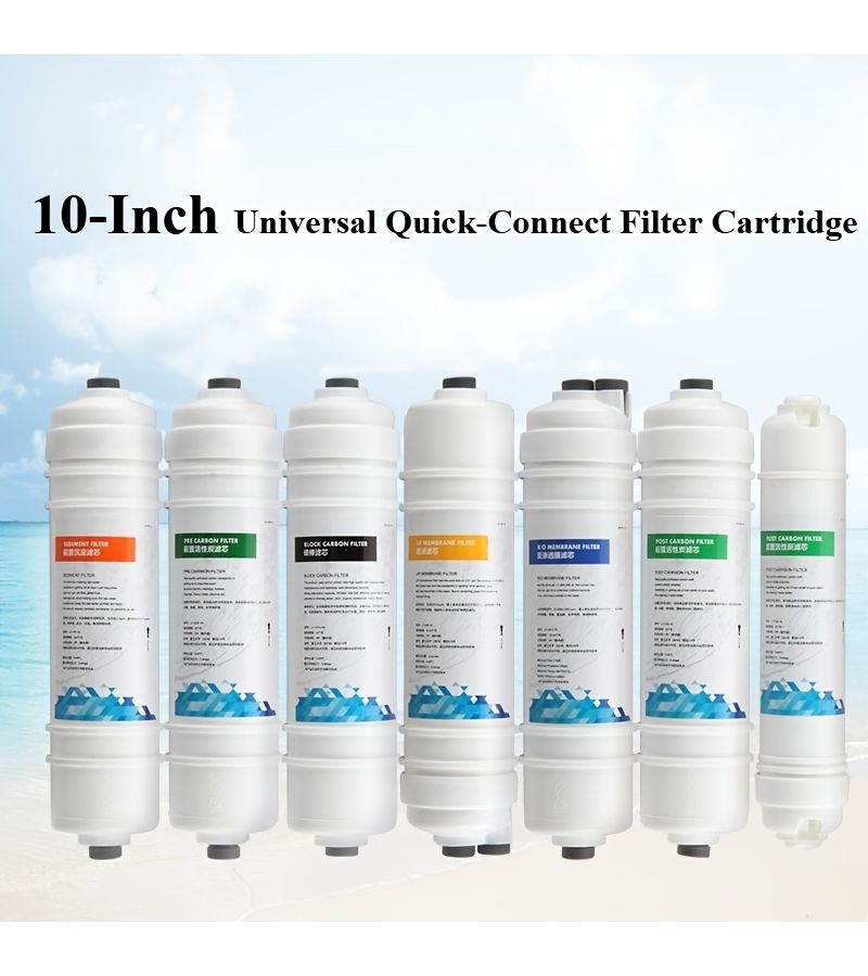 3 Stage 10 Inch Universal Inline Water Filter Set PP Carbon Block Quick Connect Cartridge For Aquarium Pre Filtration Fish Tank Accessory - Image 1