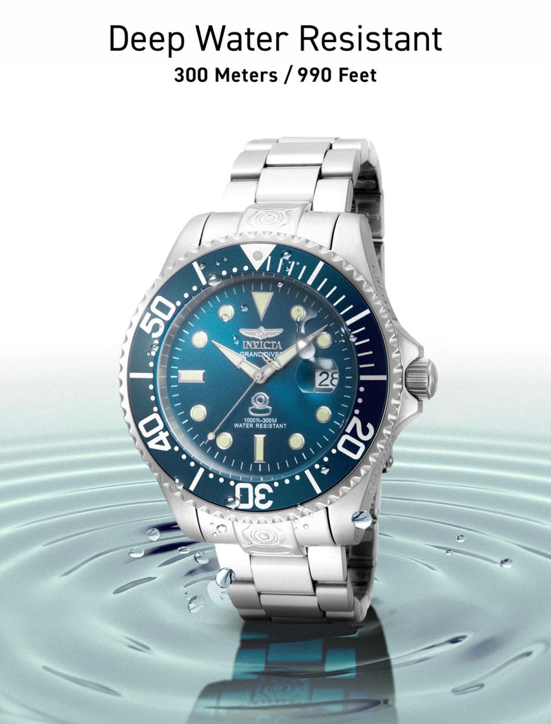 Invicta ساعة إنفيكتا للرجال 18160 برو دايفر بعرض تناظري ياباني أوتوماتيكي فضية - Image 5