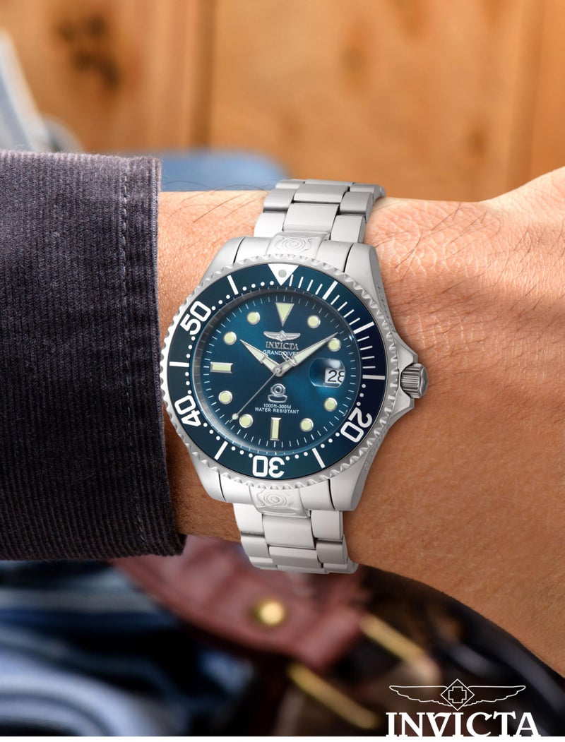 Invicta ساعة إنفيكتا للرجال 18160 برو دايفر بعرض تناظري ياباني أوتوماتيكي فضية - Image 2