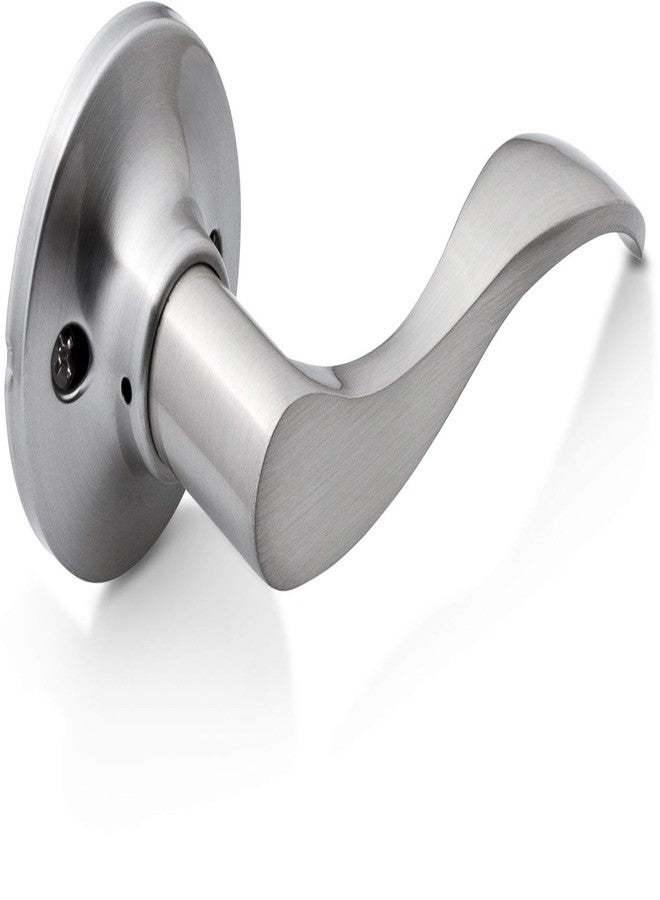 Berlin Modisch Dummy Lever Door Handle [Pack of Two] for Closets with a Satin Nickel Finish Single Side Non-Turning with a Door Bumper Wall Protectors - Image 4