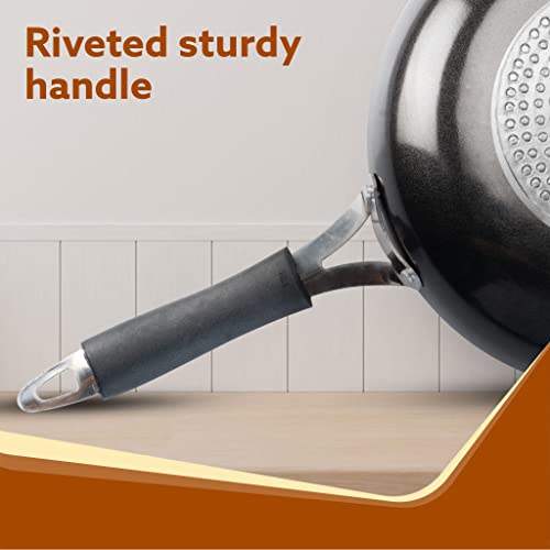 AGARO Elegant Non Stick Frying Pan, 2.25L Capacity, 24 cm Diameter, Induction and Gas Oven Friendly, Riveted Cool Touch Handle, Granite Finish, PFOA Free, 2.9mm Thick, Cooking, Frying, cookware, Black - Image 5