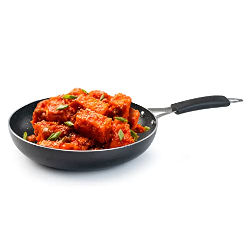AGARO Elegant Non Stick Frying Pan, 2.25L Capacity, 24 cm Diameter, Induction and Gas Oven Friendly, Riveted Cool Touch Handle, Granite Finish, PFOA Free, 2.9mm Thick, Cooking, Frying, cookware, Black - Image 1