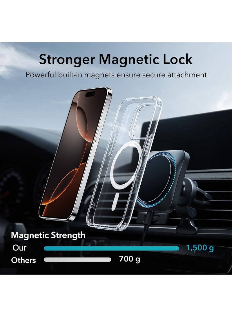 Techie غطاء خلفي صلب مغناطيسي شفاف MagSafe لجهاز Apple iPhone 16 Pro Max، غطاء رفيع مضاد للصدمات، يدعم الشحن اللاسلكي - Image 2