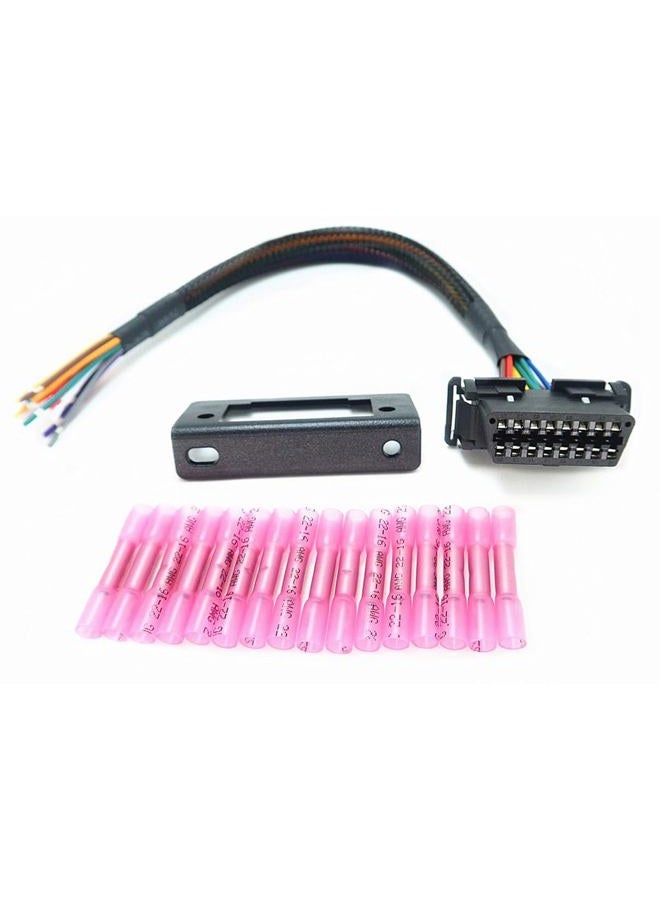 MITOB OBD2 J1962 Female to Open Pigtail Cable Bracket OBDii Port Replacement Cable 1ft/30cm - Image 1