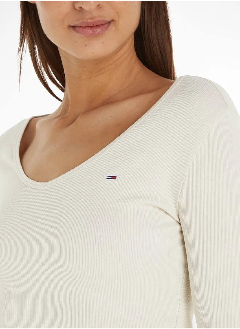 TOMMY JEANS Women's Essential Sweater - Cotton, Beige