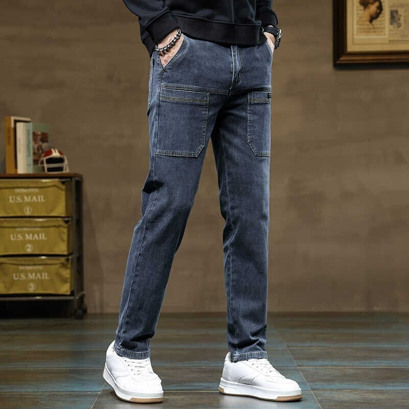 Unisex Classic Denim Jeans Loose Fit Daily Outdoor Wear - Image 3