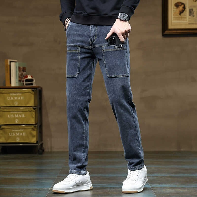 Unisex Classic Denim Jeans Loose Fit Daily Outdoor Wear - Image 2