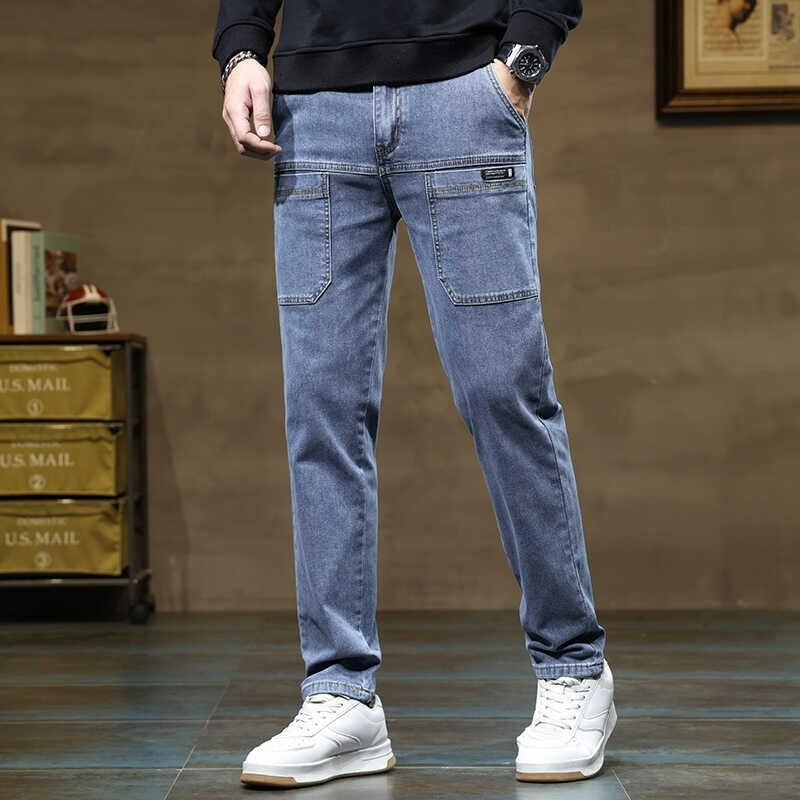 Unisex Classic Denim Jeans Loose Fit Daily Outdoor Wear - Image 1