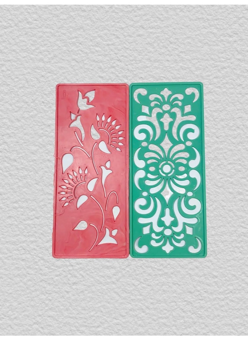 SESONBY Set of 6 Square Small Size Big Jali Rangoli Making Stencil Rangoli Stancils Tools Diwali Rangoli Rangoli Tools with Pre Drawn Design Design May Vary
