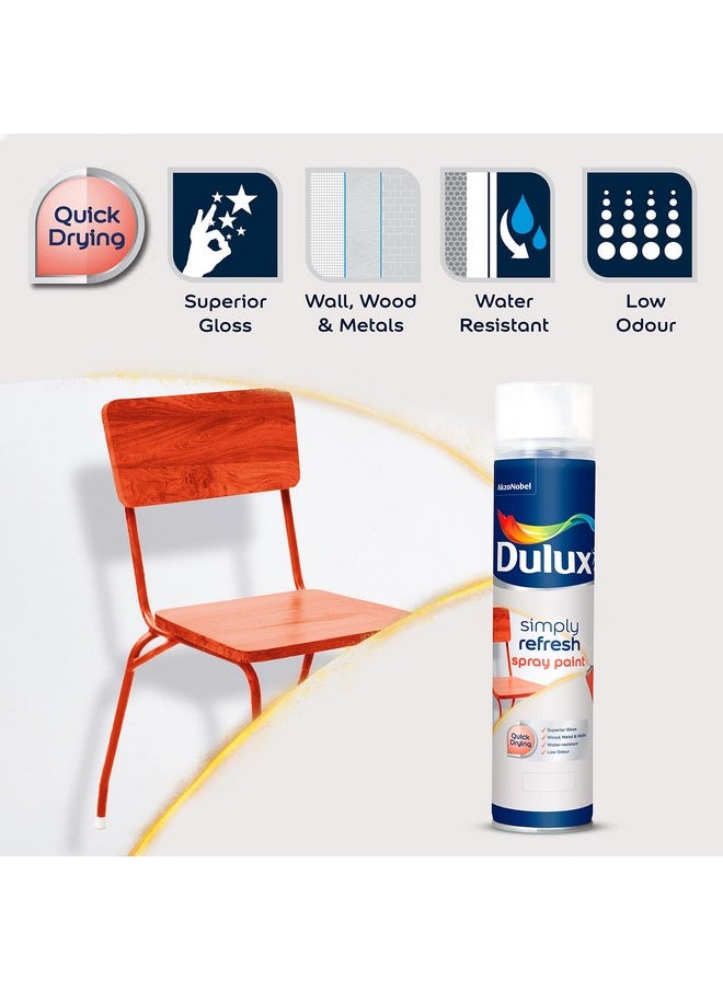 طلاء بخاخ Dulux Simply Refresh | DIY، سريع الجفاف مع لمسة نهائية لامعة للمعادن والخشب والجدران - 400 مل (بني ذهبي) - pzsku/Z433FD1741D2FBE818E9CZ/45/_/1740982822/54e8a18b-7379-4796-914c-aed661693b9c