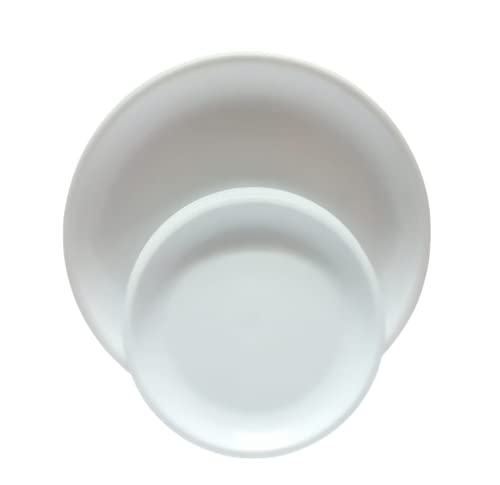 Coolkart Dinner Plate Set,6 Full Plate Set with 6 Half Plate Set, for Indoor & Outdoor Use, Set of 12 (White) - Image 3