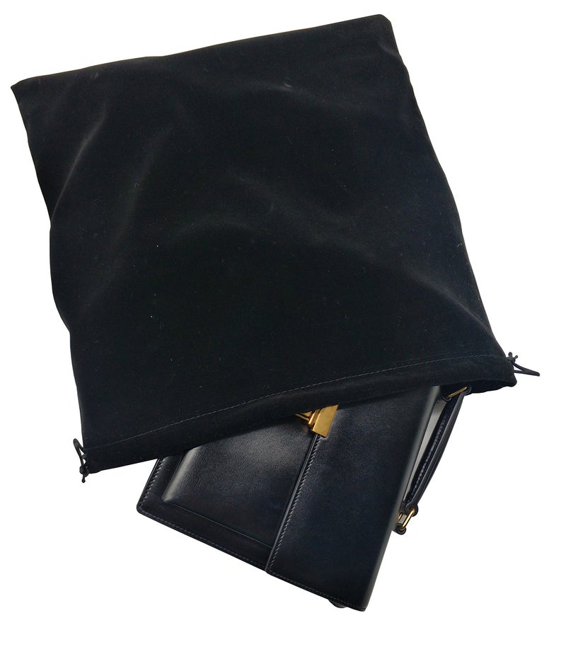 Sanrich 5 Pack Large Black Velvet Pouch Bags With Drawstring -14 x14 INCH Treat Bag Dust Bag For Gift Hair Dryer Hotel Storage Velvet Gym Bags Drawstring Cloth Packing - Image 3