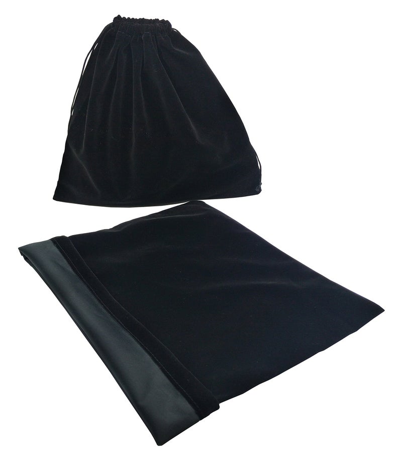 Sanrich 5 Pack Large Black Velvet Pouch Bags With Drawstring -14 x14 INCH Treat Bag Dust Bag For Gift Hair Dryer Hotel Storage Velvet Gym Bags Drawstring Cloth Packing - Image 4