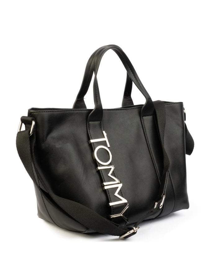 Hilfiger Denim Tommy Hilfiger Women’s Black Shoulder Handbag – Elegant Everyday Compact Bag - Image 2