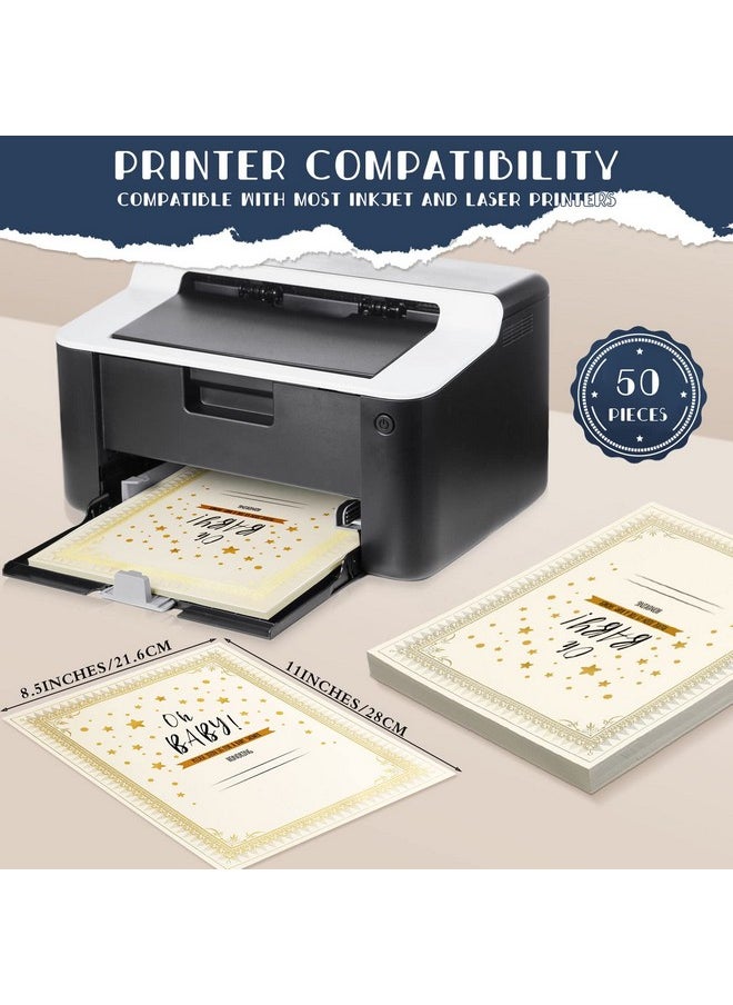 Fainne - 50 Sets Certificate Kit Includes 50 Pcs 9.5 X 12 Inch Certificate Holders 50 Pcs Letter Size Certificate Papers 50 Pcs Gold Foil Award Seals Diploma Covers For Appreciation (Navy Blue Gold) - Image 1