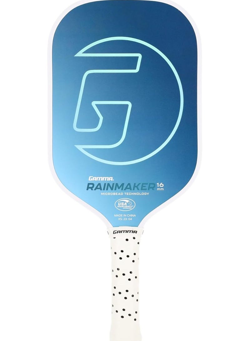 Gamma GAMMA Rainmaker Pickleball Paddle – Lightweight, Large Sweet Spot, Microbead Carbon Fiber Face for Increased Spin & Control, Customizable Swing Weight, 16mm & Available in 6 Colors  - Image 1