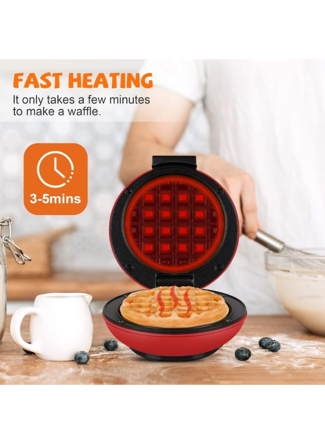Crownful Mini Waffle Maker Machine, 4 Inch Chaffle Maker with Compact Design, Easy to Clean, Non-Stick Surface, Recipe Guide Included, Perfect for Breakfast, Dessert, Sandwich, or Other Snacks - Image 2