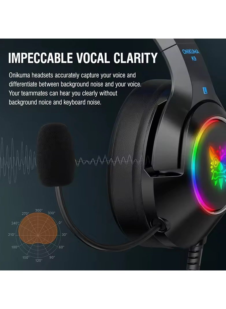 onikuma K9 Cat Ear Wired Gaming Headsets - Image 3