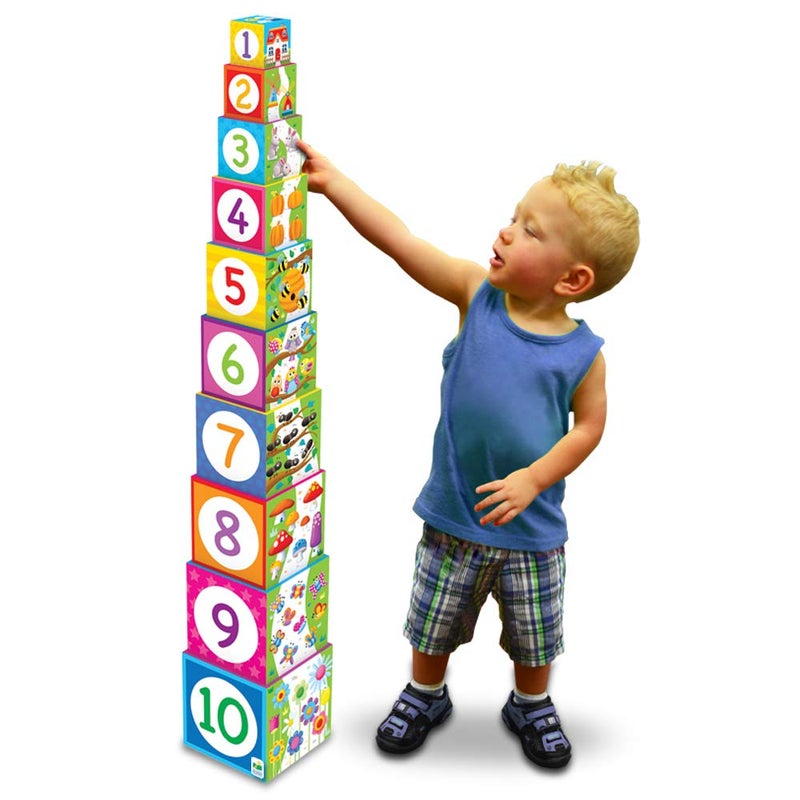 THE LEARNING JOURNEY Learning Journey International LLC Play & Learn - Stacking Cubes - STEM Toddler Toys & Gifts for Boys & Girls Ages 12 Months and Up - Mind Building Developmental Learning Toy, Multi (100257) - Image 1