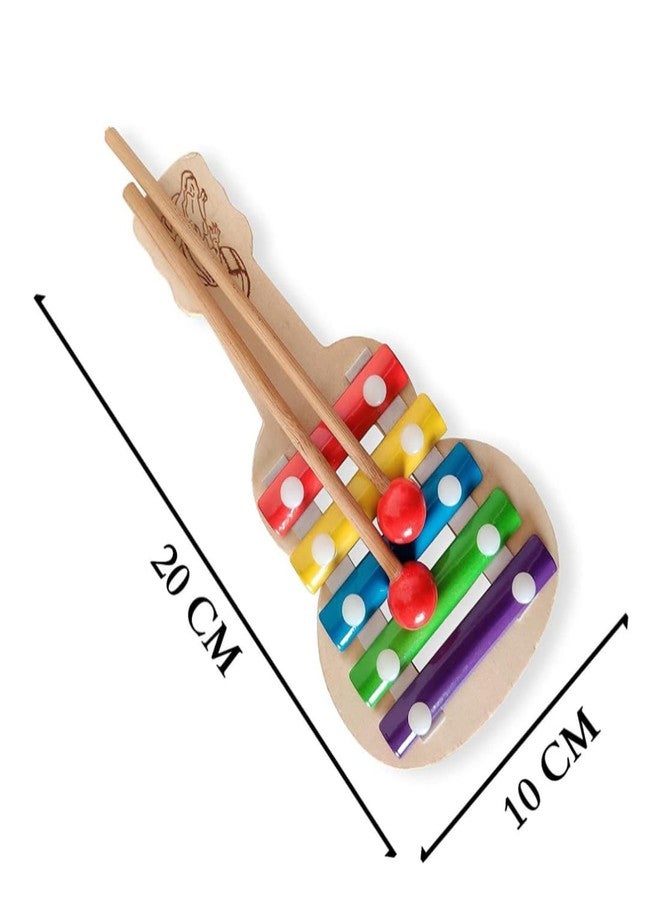 Bloombec Wooden Non Toxic Colourful Rattle Toys for Newborn Baby, Musical Infant Toy, 3 Rattles and 1 Xylophone, Age 0+ (Set of 4, Multicolor) - Image 2
