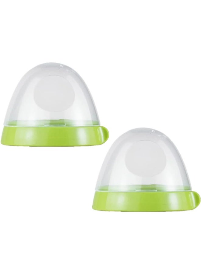 ROMIRUS Caps and Collars Compatible for Comotomo Baby Feeding Bottles, Set of 2, Green - Image 1