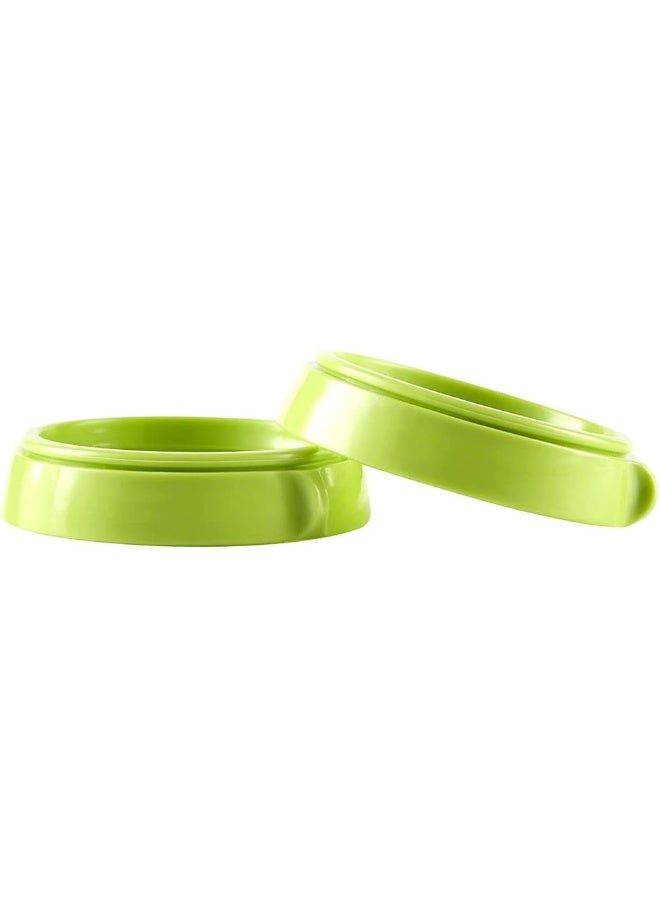 ROMIRUS Caps and Collars Compatible for Comotomo Baby Feeding Bottles, Set of 2, Green - Image 3