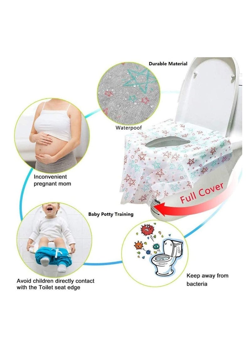 SYOSI Disposable Paper Stronger Thicker Safe Antibacterial Waterproof Toilet Seat Covers Maternal Toilet mat Travel Essential Office Kids Potty Training or Public Toilet 20PCS  - Image 5