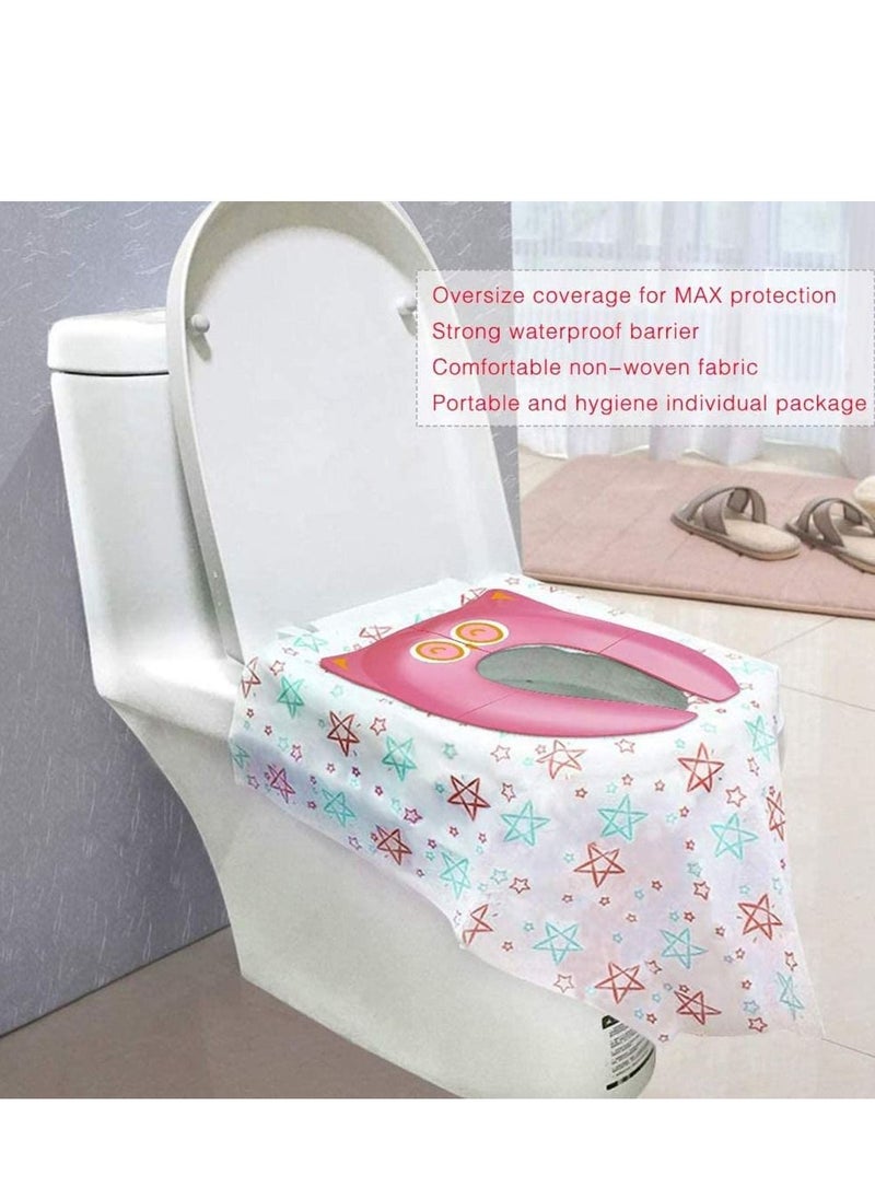 SYOSI Disposable Paper Stronger Thicker Safe Antibacterial Waterproof Toilet Seat Covers Maternal Toilet mat Travel Essential Office Kids Potty Training or Public Toilet 20PCS  - Image 4