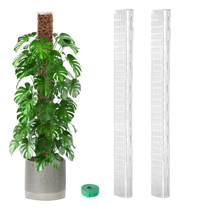 EOX 2 Pcs 36 Inch Plastic Moss Pole for Monstera, Large D Shaped Poles for Climbing Plants Work with Sphagnum Moss, 70 Inch Plant Stake Set of 2, Garden Ties - Image 1
