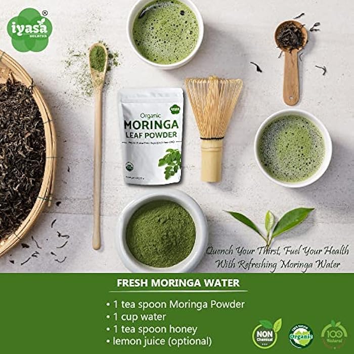 Iyasa Holistics Premium Organic Moringa Leaf Powder, Moringa Oleifera, Raw Superfood, Energy Booster, Great as Smoothie, Tea, Work out Supplement, Resealable Pouch, 8 oz/226 Grams - Image 5