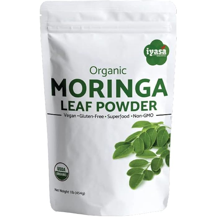 Iyasa Holistics Premium Organic Moringa Leaf Powder, Moringa Oleifera, Raw Superfood, Energy Booster, Great as Smoothie, Tea, Work out Supplement, Resealable Pouch, 8 oz/226 Grams - Image 1