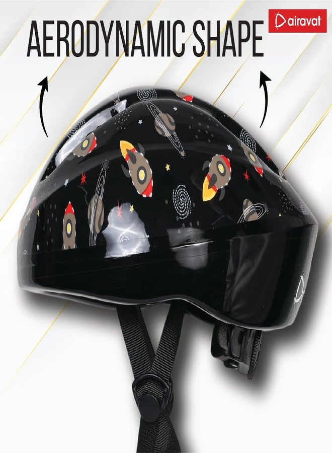 Airavat 7511 Mini Rider Kids Cycling & Skating Helmet, Aerodynamic Shape, Size Adjustable with Quick Release Buckle (Black) - Image 4