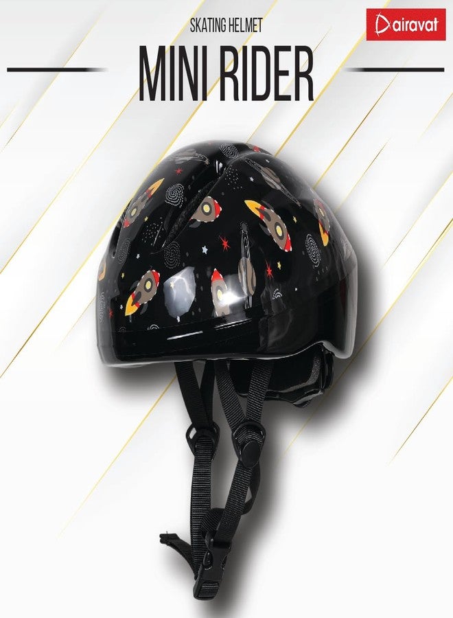 Airavat 7511 Mini Rider Kids Cycling & Skating Helmet, Aerodynamic Shape, Size Adjustable with Quick Release Buckle (Black) - Image 2