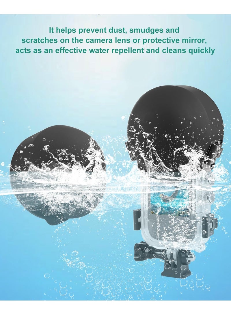 SYOSI Lens Cap Compatible with Insta360 X3 Camera, Invisible Dive Case Lens Guard Silicone Protective Cover Anti-Scratch Lens Protector Case Accessories (Black) - Image 5