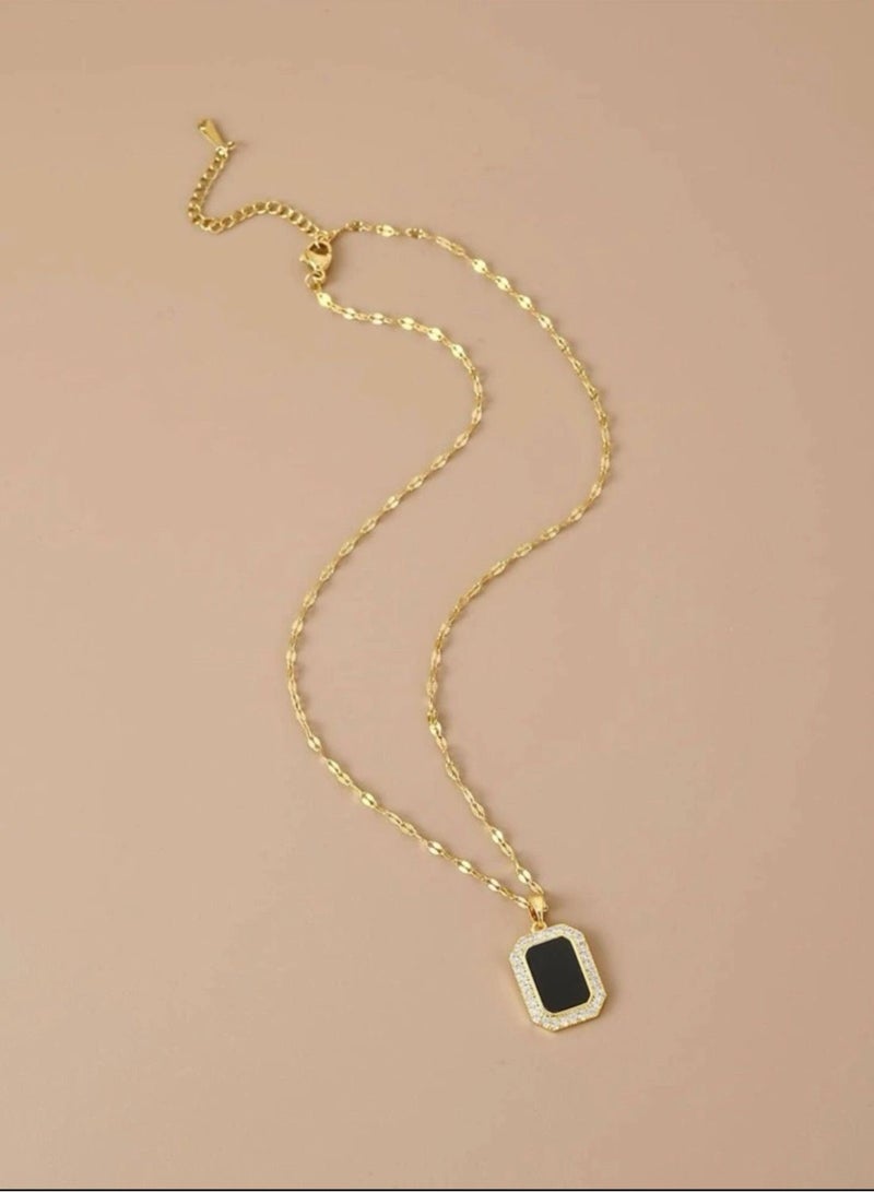 sixtyfour Elegant Stainless Steel Gold Plated Necklace For Women - Image 2