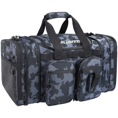 PLUSINNO Tackle Bag Expandable Fishing Bag for Saltwater Freshwater Water Resistant Fishing Gear Shoulder Bag For Men Allpurpose Carrying Bags for Outdoors - Image 1