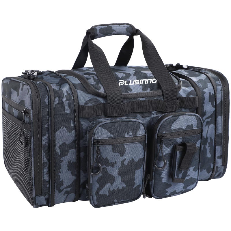 PLUSINNO Tackle Bag Expandable Fishing Bag for Saltwater Freshwater Water Resistant Fishing Gear Shoulder Bag For Men Allpurpose Carrying Bags for Outdoors - Image 2