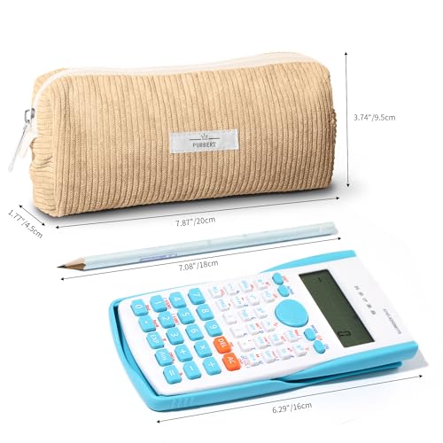 Purbert Pencil Bag Pen Case, Soft Corduroy Small Pencil Pouch Organizer with Zipper, Cute Pencil Case Pouch Stationery for Girls and Boys – Apricot - Image 3
