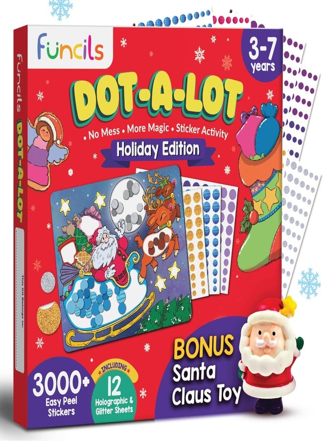 Funcils Christmas Special - Dot Stickers for Toddlers, Holiday Theme Dot Art Activity for Kids, DIY Craft Kit, Stocking Stuffers, Christmas Gifts for Boys & Girls Ages 3, 4, 5, 6, 7 Year Old - Image 1