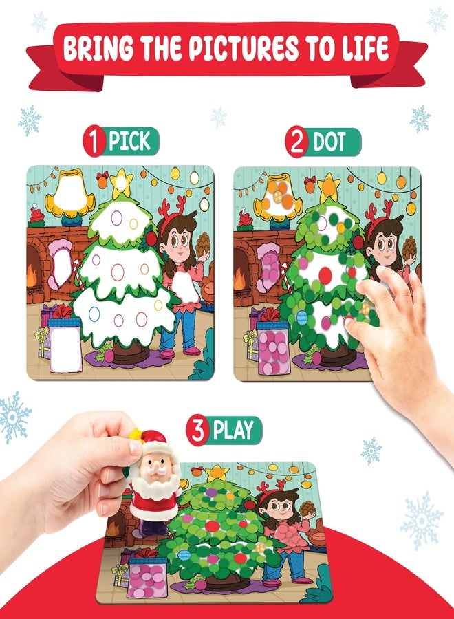 Funcils Christmas Special - Dot Stickers for Toddlers, Holiday Theme Dot Art Activity for Kids, DIY Craft Kit, Stocking Stuffers, Christmas Gifts for Boys & Girls Ages 3, 4, 5, 6, 7 Year Old - Image 3