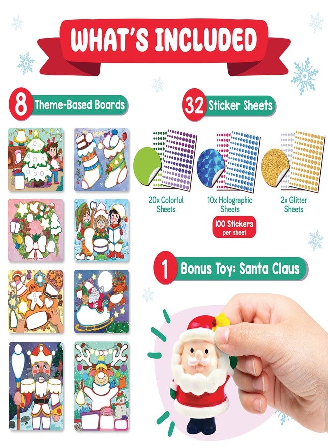 Funcils Christmas Special - Dot Stickers for Toddlers, Holiday Theme Dot Art Activity for Kids, DIY Craft Kit, Stocking Stuffers, Christmas Gifts for Boys & Girls Ages 3, 4, 5, 6, 7 Year Old - Image 2