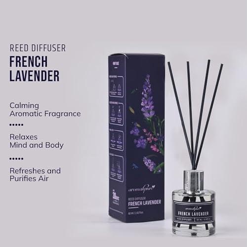 Aromahpure Premium Reed Diffuser Set 60 ML with 4 Fiber Reed Sticks | French Lavender Long Lasting Upto 35 Days | Room Freshener for Bedroom, Washroom, Office | Toxin Free, Aromatherapy, Stress Relief - Image 2