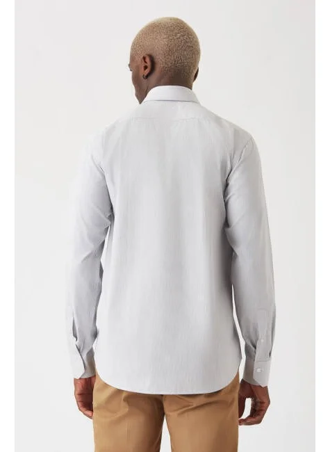 Bisse Men's Regular Fit Long Sleeve Classic Shirt BROWN GM22K222048_C11