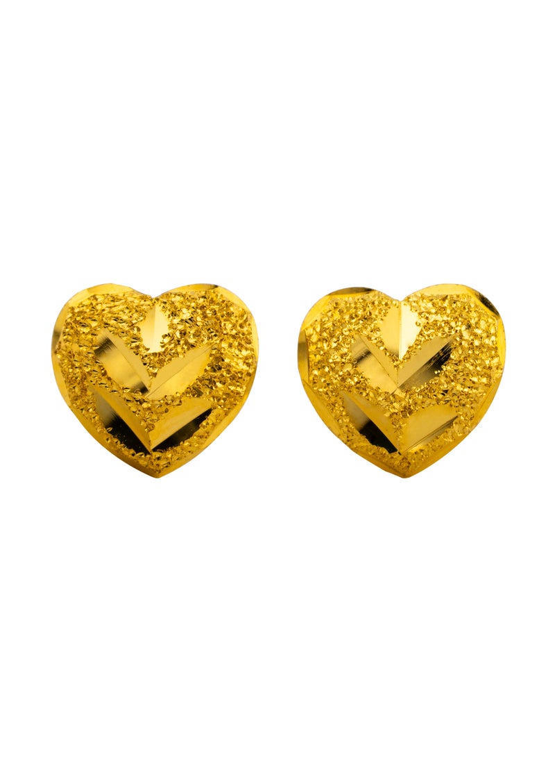 AAZ Jewellery L.L.C - Heart Studs 22K Gold Earrings - Image 1
