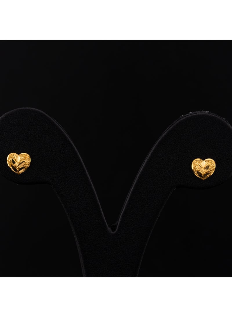 AAZ Jewellery L.L.C - Heart Studs 22K Gold Earrings - Image 1
