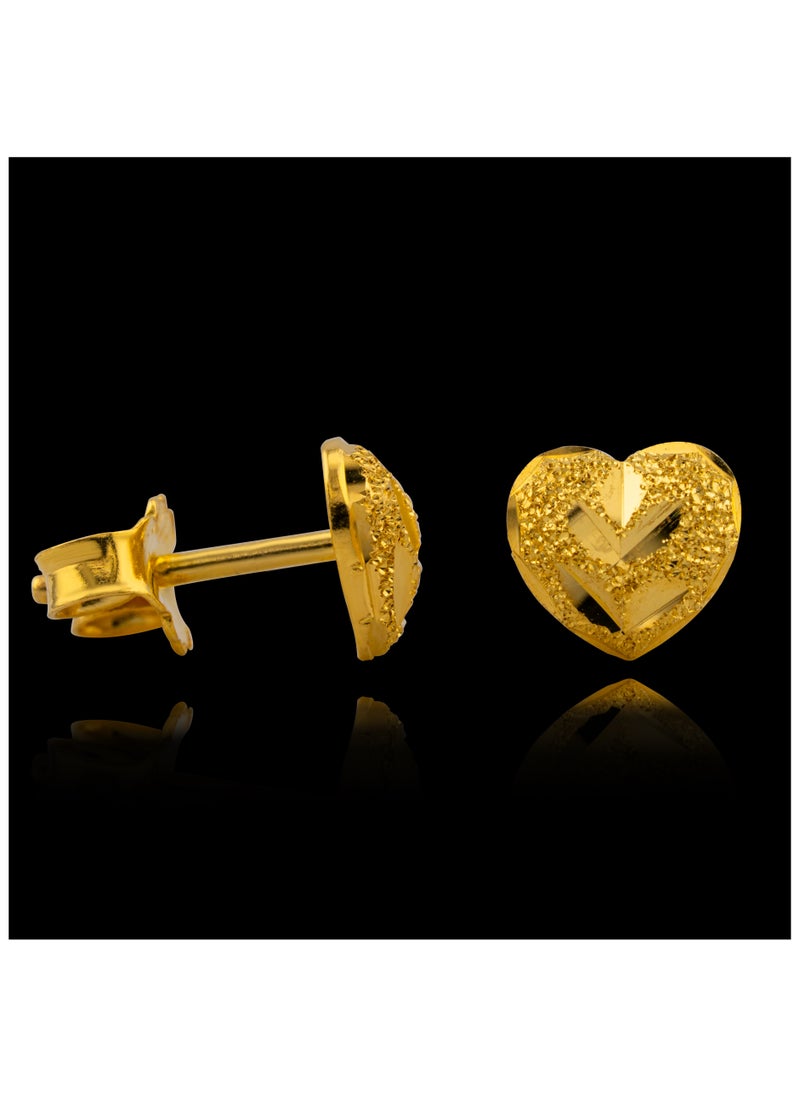 AAZ Jewellery L.L.C - Heart Studs 22K Gold Earrings - Image 1