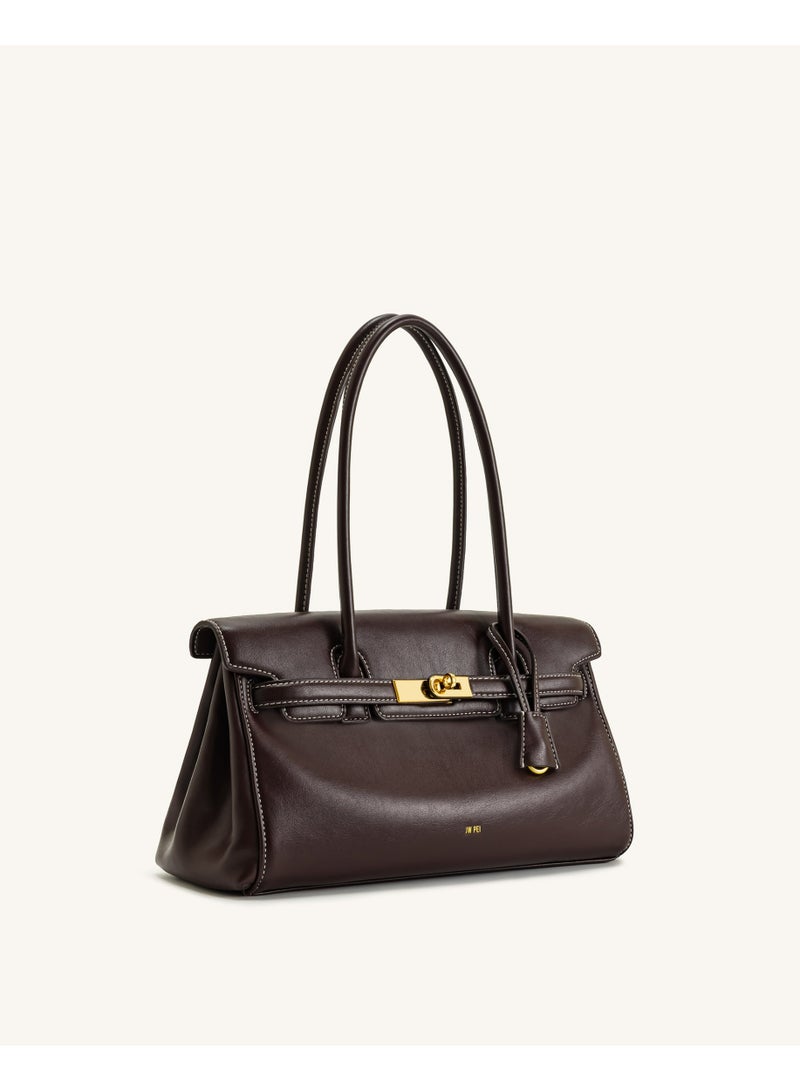 جي دبليو بي JW PEI يارا حقيبة يد عصرية على كتف واحدة للنساء تصميم نيتش جديد 2025 - بني - Image 2