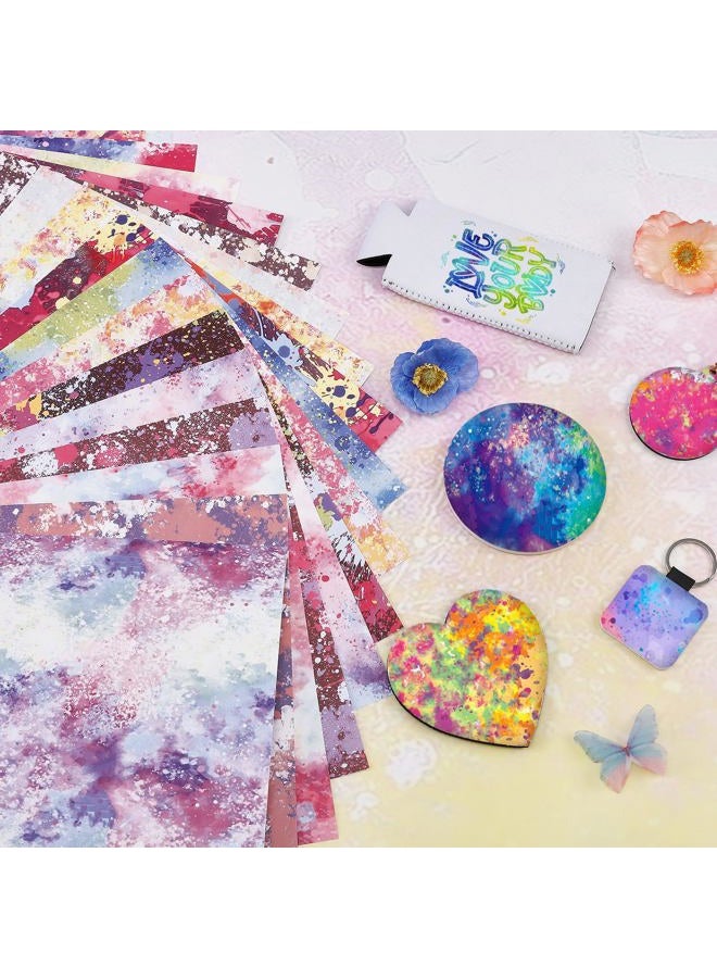 HTVSTD Colorful Splash Sublimation Transfer Ink Paper 16 Sheets 12inches * 10inches Watercolor Sublimation Paper Transfer Sheets for Mugs Tumblers DIY - Image 5